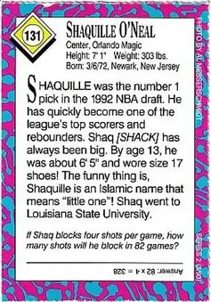Shaquille O'Neal Orlando Magic 1993 Sports Illustrated for Kids card - AutographsForSale.com