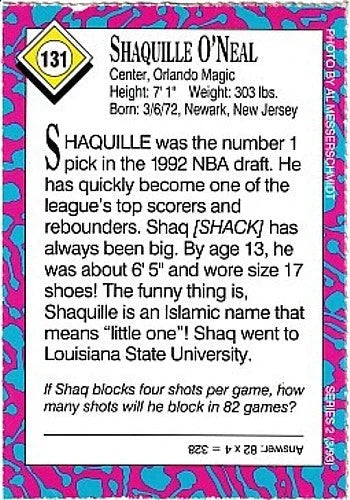 Shaquille O'Neal Orlando Magic 1993 Sports Illustrated for Kids card - AutographsForSale.com