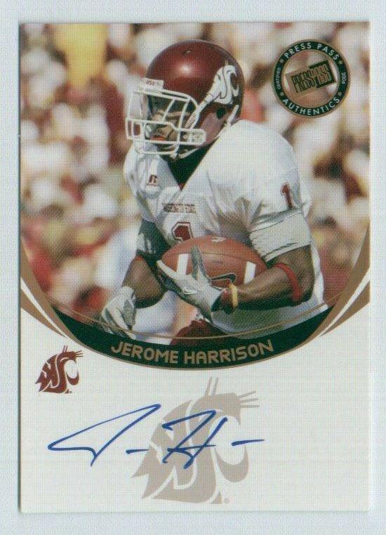 Jerome Harrison certified signed Washington St 2006 Press Pass card - AutographsForSale.com