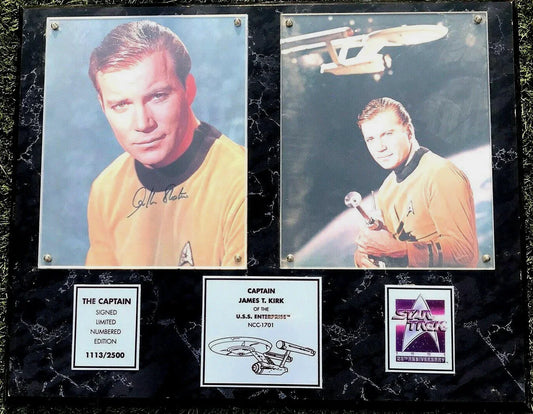 William Shatner signed Star Trek Series 8x10 photo plaque - AutographsForSale.com