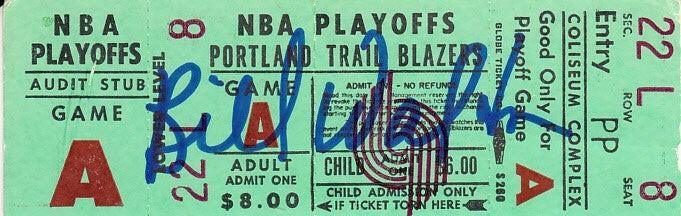 Bill Walton autographed Portland Trail Blazers 1970s NBA Playoffs ticket BAS slabbed - AutographsForSale.com