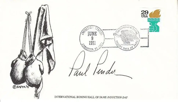 Paul Pender signed 1991 Boxing Hall of Fame cachet envelope - AutographsForSale.com