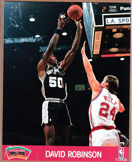 2 David Robinson San Antonio Spurs 1990 NBA Hoops 8x10 photo cards - AutographsForSale.com