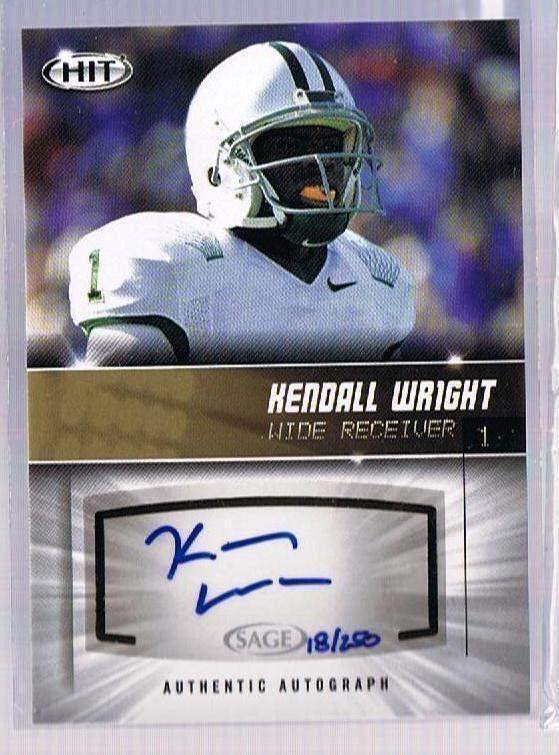 Kendall Wright certified signed Baylor Bears 2012 SAGE Hit card - AutographsForSale.com