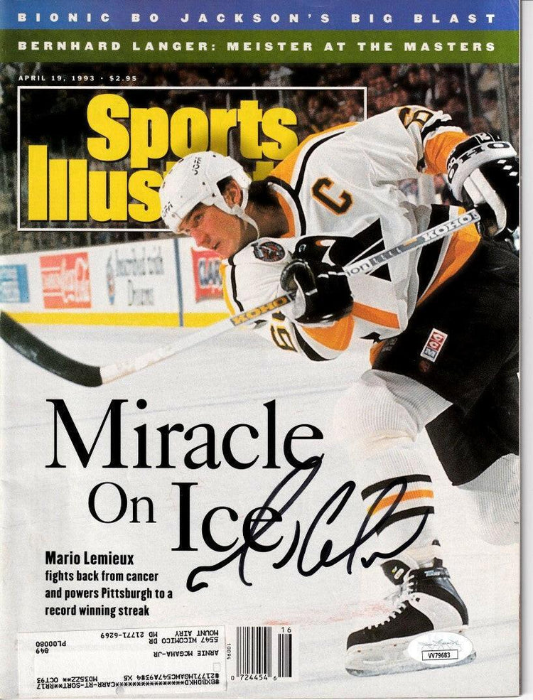 Mario Lemieux signed Penguins 1993 Sports Illustrated magazine JSA - AutographsForSale.com