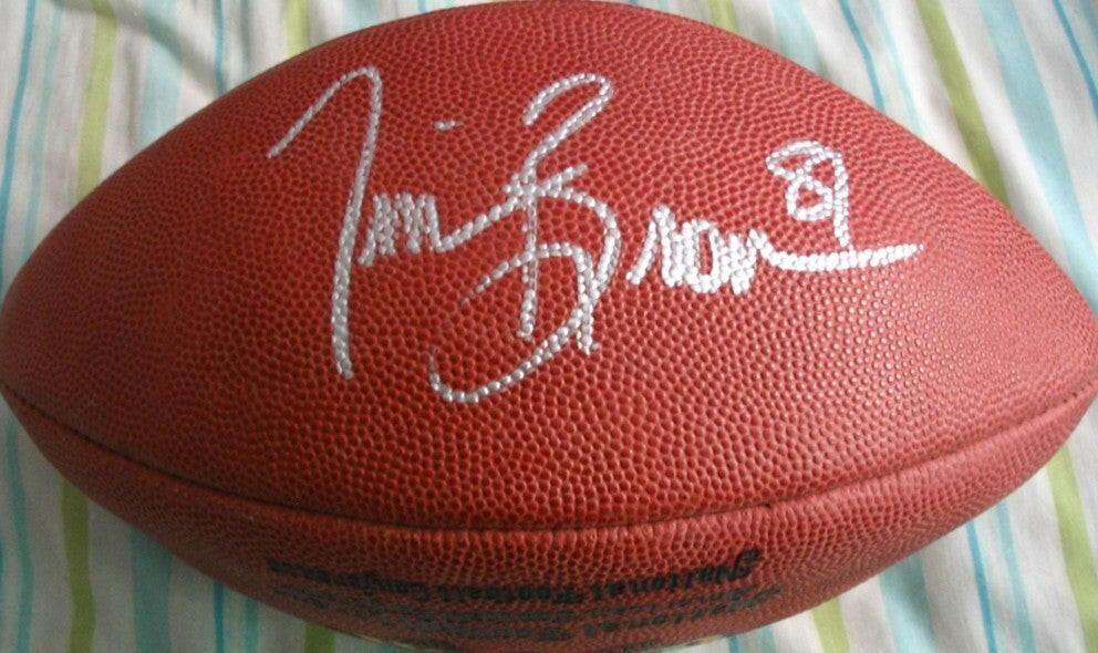 Tim Brown signed Wilson NFL game model football JSA Raiders - AutographsForSale.com