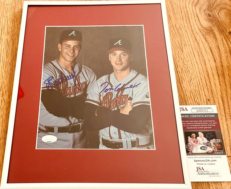 Tom Glavine Steve Avery signed Braves 8x10 photo framed JSA - AutographsForSale.com