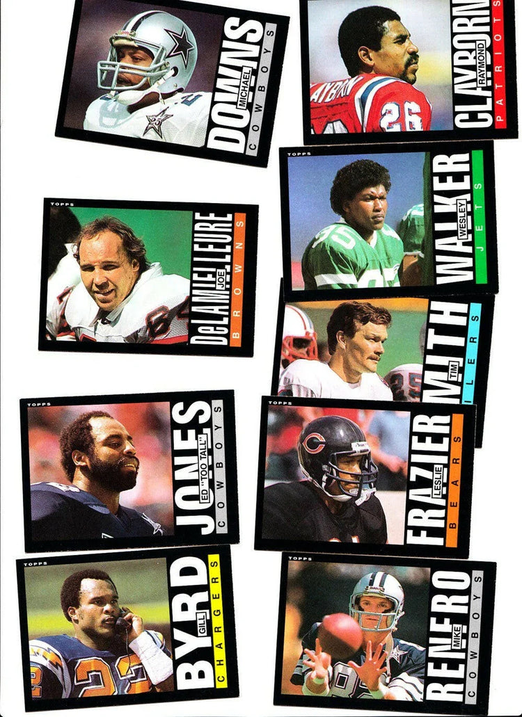 9 1985 Topps Football Blank Back cards Leslie Frazier Ed Too Tall Jones Wesley Walker - AutographsForSale.com