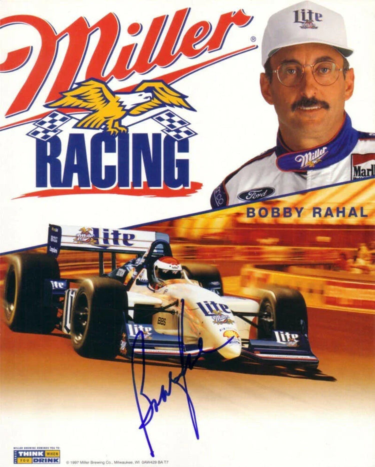 Bobby Rahal autographed Miller Lite 8x10 photo card - AutographsForSale.com