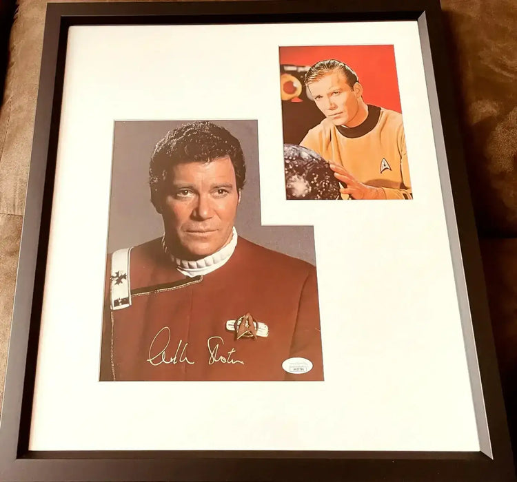 William Shatner autographed Star Trek Captain Kirk 8x10 photo framed JSA - AutographsForSale.com