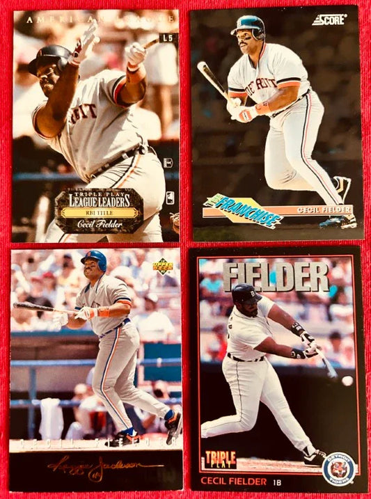4 Cecil Fielder Detroit Tigers cards 1993 Score Franchise UD Clutch Performers - AutographsForSale.com