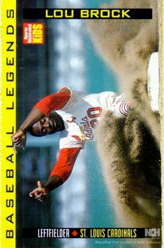 Lou Brock St Louis Cardinals 1998 SI for Kids Baseball Legends card - AutographsForSale.com