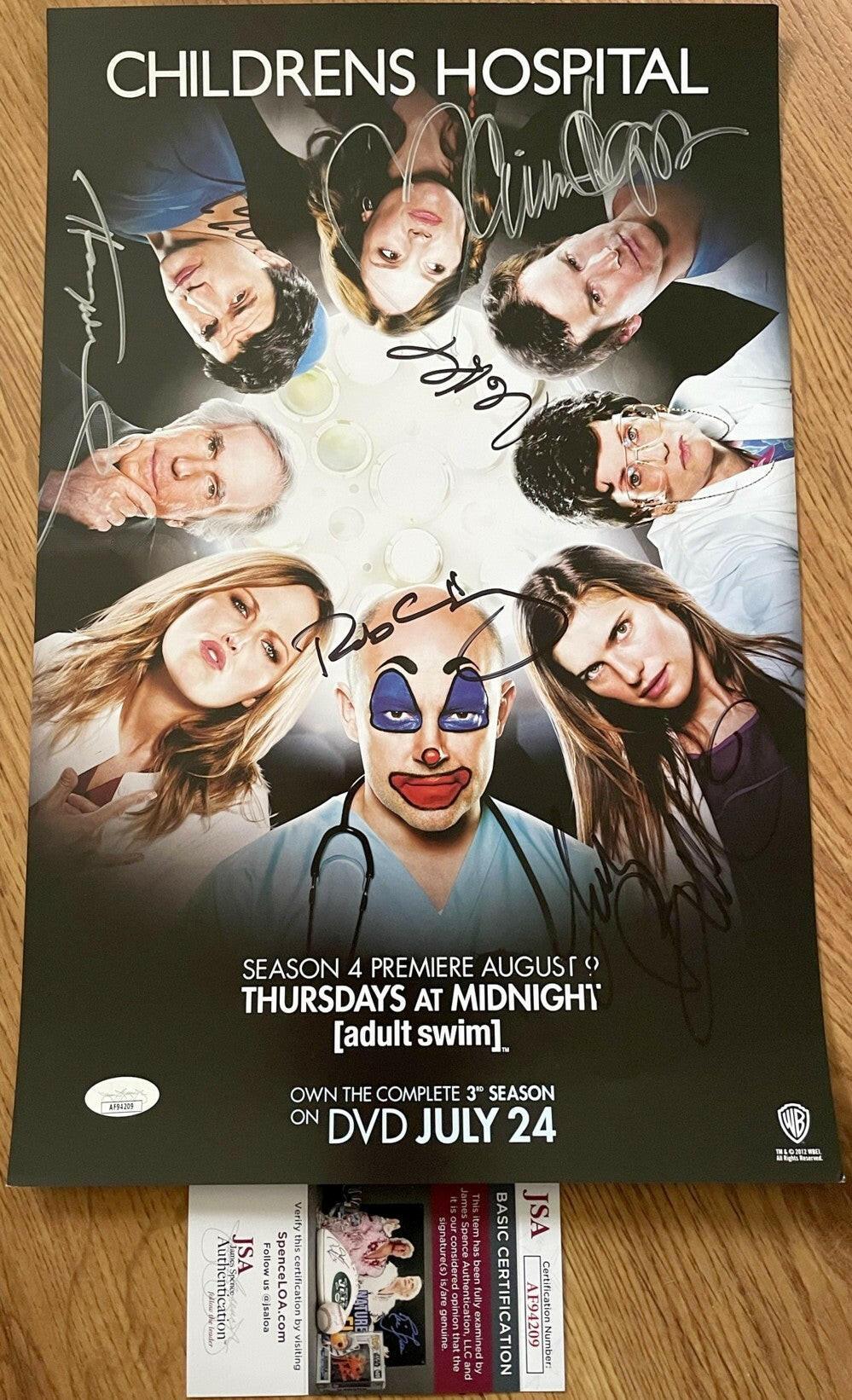 Childrens Hospital cast signed 2012 SDCC poster Rob Corddry Rob Huebel Erinn Hayes Henry Winkler JSA - AutographsForSale.com