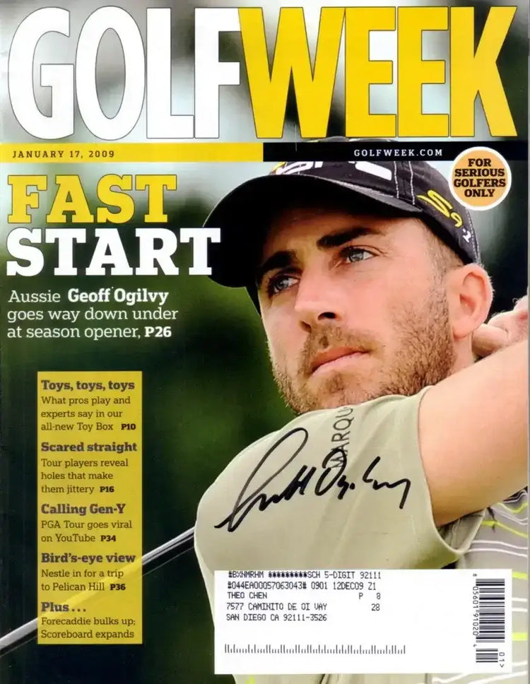 Geoff Ogilvy autographed 2009 Golfweek magazine - AutographsForSale.com