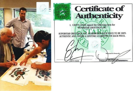 Chevy Chase signed Caddyshack Bushwood Country Club golf flag Superstar Greetings - AutographsForSale.com