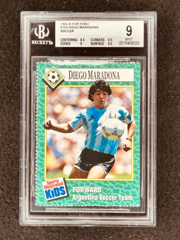 Diego Maradona 1990 Sports Illustrated for Kids soccer card BGS 9 MINT Argentina - AutographsForSale.com