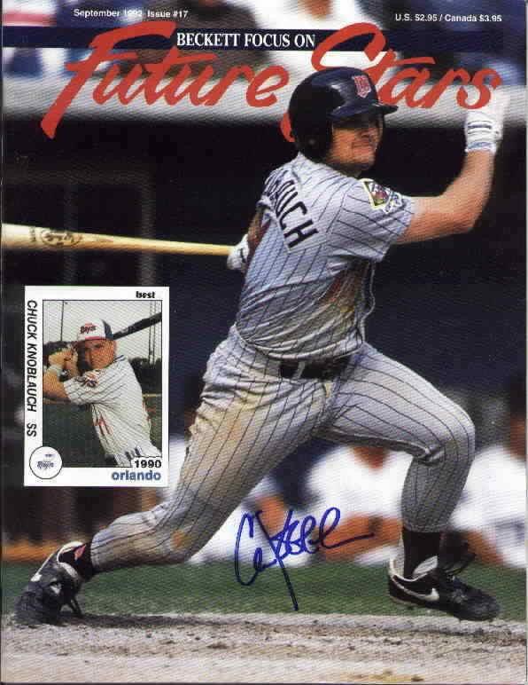 Chuck Knoblauch signed Minnesota Twins 1992 Beckett Future Stars cover - AutographsForSale.com