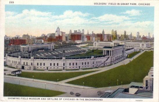 Chicago Bears Soldier Field Grant Park 1933 postcard - AutographsForSale.com
