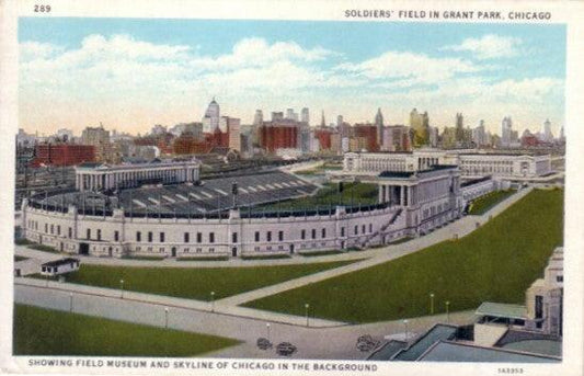 Chicago Bears Soldier Field Grant Park 1933 postcard - AutographsForSale.com