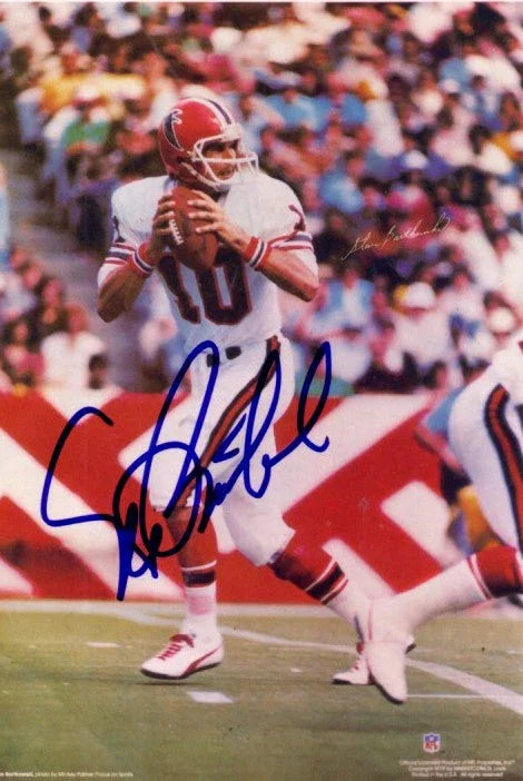 Steve Bartkowski signed Atlanta Falcons 4x6 photo card framed 1981 Topps card JSA - AutographsForSale.com