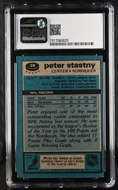 Peter Stastny 1981-82 Topps Rookie Card CSG 7 - AutographsForSale.com