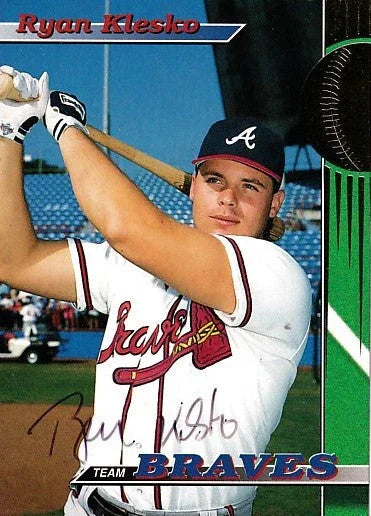 Ryan Klesko signed Braves 1993 Stadium Club team card - AutographsForSale.com