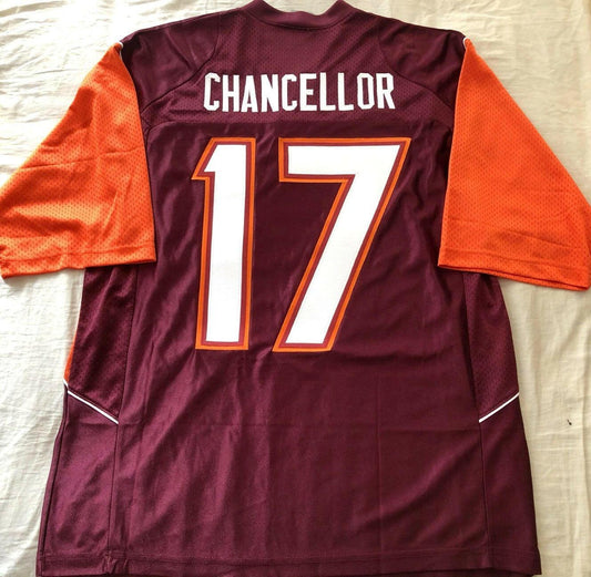 Kam Chancellor Virginia Tech Nike maroon & orange 2XL jersey - AutographsForSale.com