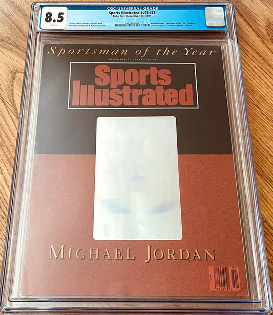 Michael Jordan Chicago Bulls 1991 Sportsman of the Year hologram Sports Illustrated CGC graded 8.5 - AutographsForSale.com