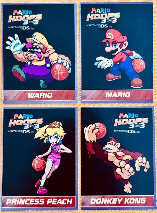 Mario Hoops 3 on 3 2007 SI for Kids 4 card set Donkey Kong Princess Peach - AutographsForSale.com