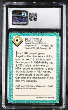 Isiah Thomas Detroit Pistons 1989 SI for Kids card CSG 7 NM - AutographsForSale.com
