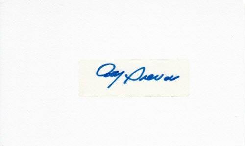 Roy Sievers autograph cut signature affixed to 3x5 index card Washington Senators - AutographsForSale.com