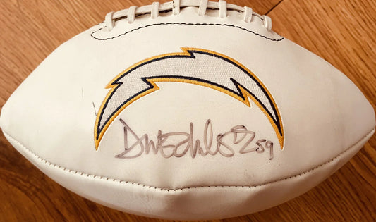 Donnie Edwards signed SD Chargers embroidered logo football - AutographsForSale.com