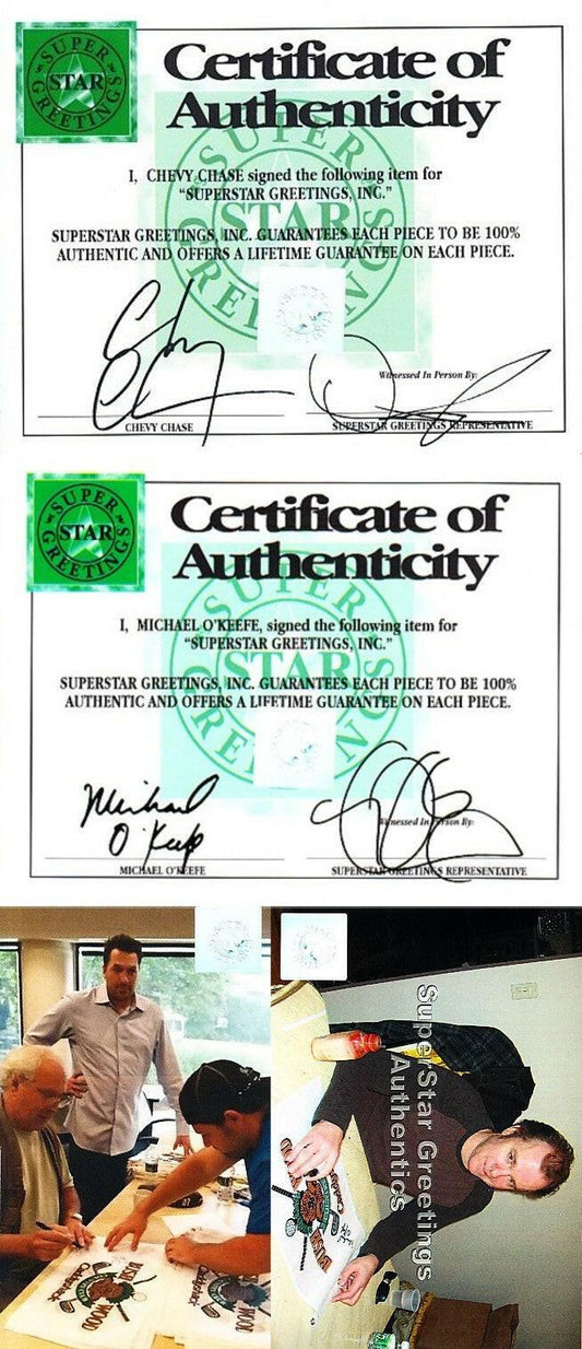 Chevy Chase Michael O'Keefe signed Caddyshack Bushwood Country Club golf Flag 1 - AutographsForSale.com