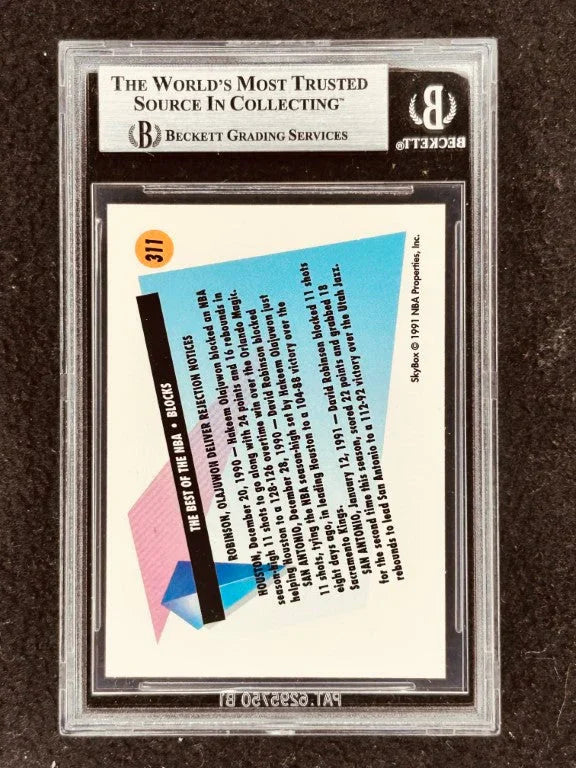 Hakeem Olajuwon signed Rockets 1991-92 SkyBox card BAS certified - AutographsForSale.com