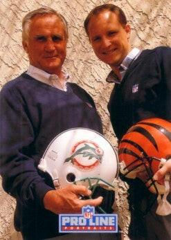 Don Shula and Dave Shula 1992 Pro Line Portraits Collectible insert card #8 - AutographsForSale.com
