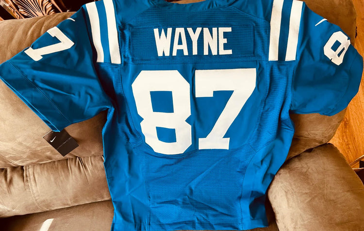Reggie Wayne Indianapolis Colts 2014 last season Nike Elite game model blue jersey NEW - AutographsForSale.com