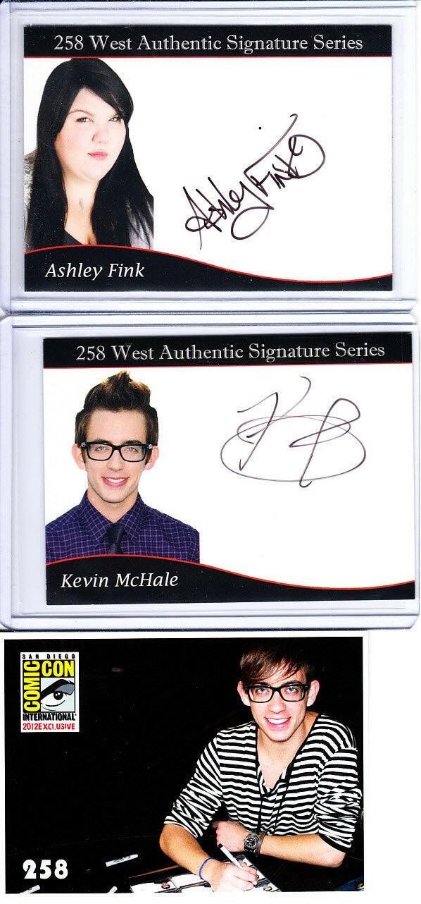 Ashley Fink & Kevin McHale GLEE 2012 SDCC certified signed card set - AutographsForSale.com