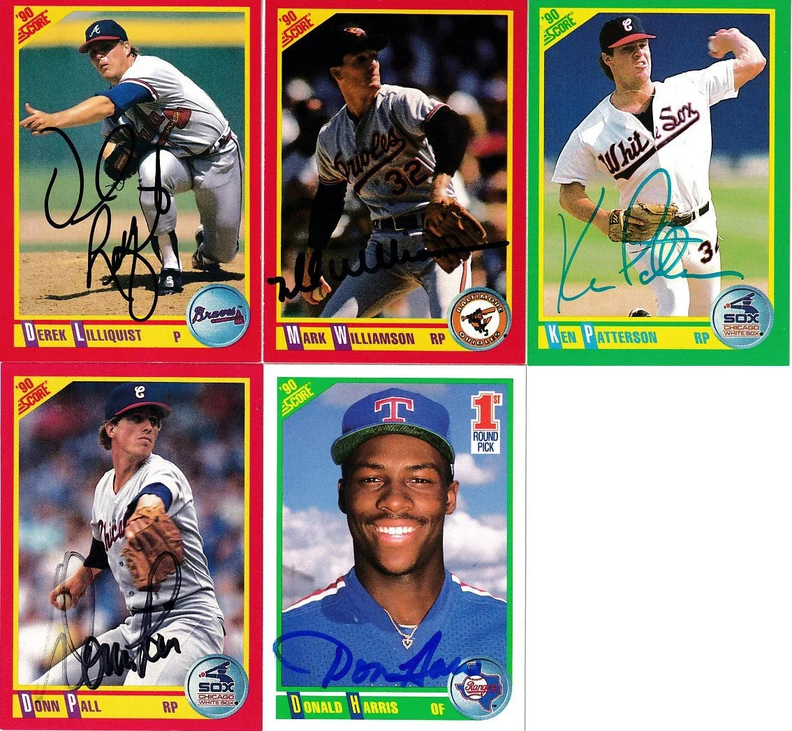 5 signed 1990 Score cards Donn Pall Mark Williamson Donald Harris Ken Patterson - AutographsForSale.com