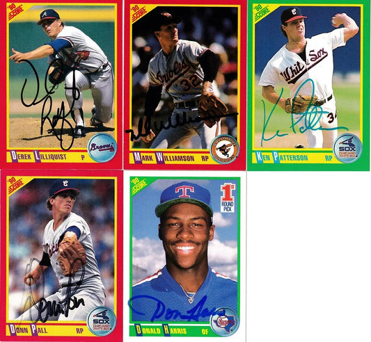 5 signed 1990 Score cards Donn Pall Mark Williamson Donald Harris Ken Patterson - AutographsForSale.com