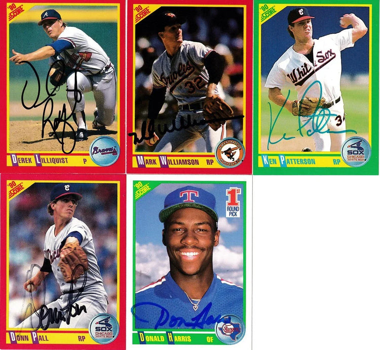 5 signed 1990 Score cards Donn Pall Mark Williamson Donald Harris Ken Patterson - AutographsForSale.com