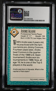 Andre Agassi 1989 SI for Kids Rookie Card CSG 8.5 - AutographsForSale.com