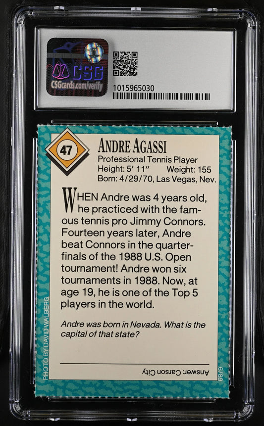 Andre Agassi 1989 SI for Kids Tennis RC CSG 8.5 - AutographsForSale.com