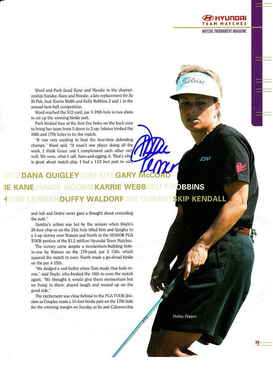 Dottie Pepper autographed full page golf magazine photo - AutographsForSale.com