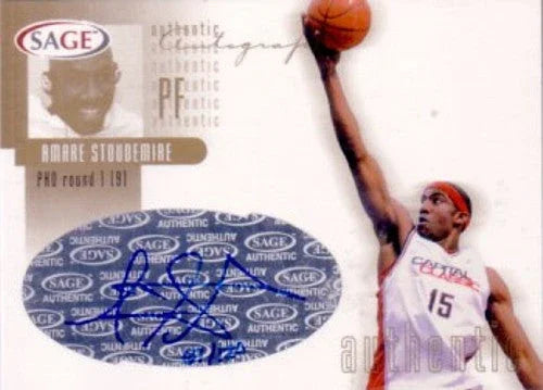 Amare Stoudemire certified autograph 2002 Sage Gold card - AutographsForSale.com