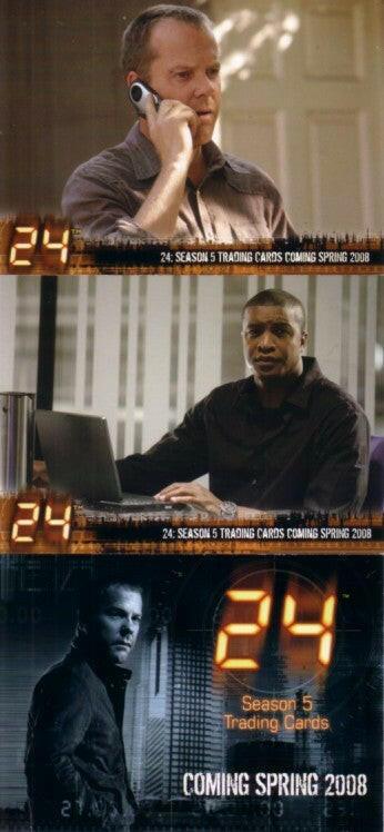 24 Season 5 Artbox 2008 SDCC 3 promo card set Kiefer Sutherland - AutographsForSale.com