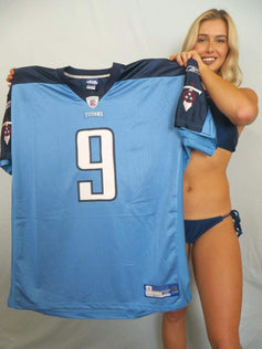Steve McNair Tennessee Titans Reebok game model blue jersey - AutographsForSale.com