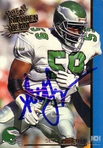 Seth Joyner signed Philadelphia Eagles 1992 Action Packed All Madden card - AutographsForSale.com