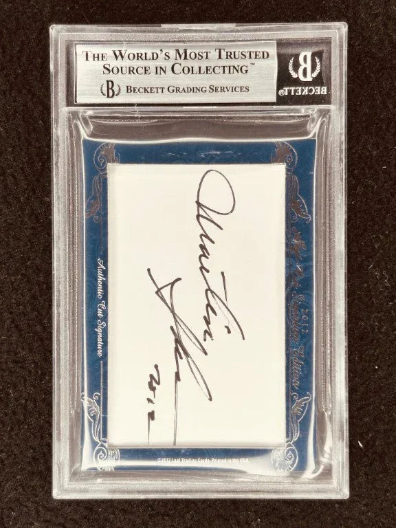 Jon Voight & Martin Sheen 2012 Leaf Cut Signature certified signed card 3/4 Catch-22 - AutographsForSale.com