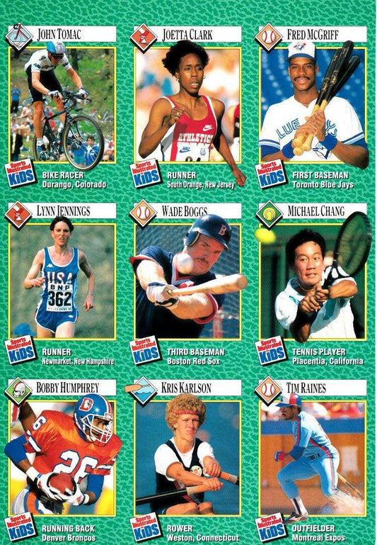 Michael Chang RC Wade Boggs Tim Raines 1990 SI for Kids 9 card sheet - AutographsForSale.com