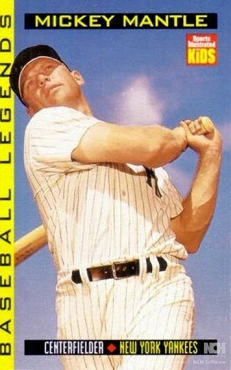 Mickey Mantle New York Yankees 1998 Sports Illustrated for Kids Legends card - AutographsForSale.com
